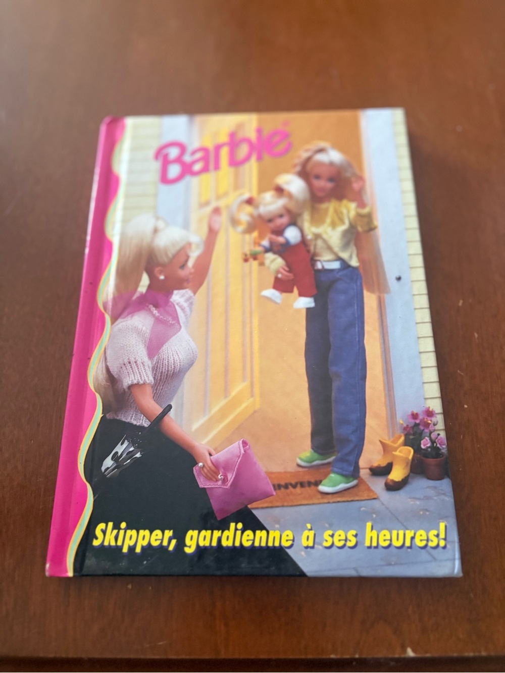 Barbie Book Cover with Pink and Yellow Accents
